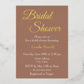 Mocha Simple Style Vrijgezellenfeest Folie Uitnodiging (Voorkant)