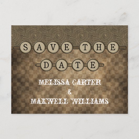 Mocha Steampunk Keys opslaan het Briefkaart Datum (Voorkant)