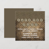 Mocha Steampunk Keys Save the Date Invitation (Devant / Derrière)