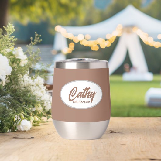 Mocha Stylisé Nom Mariage Bridesmaid (Mariage (pivoté))