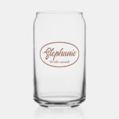 Mocha Stylisé Nom Mariage Bridesmaid Verre (Recto)