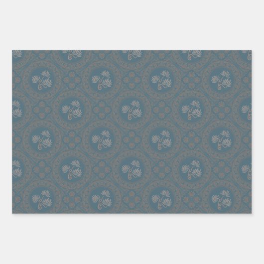 Mocha Tapestry Rococo Mandala Elegante Diamond Teg Inpakpapier Vel (Voorkant)