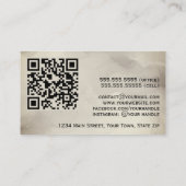 Mocha Taupe Abstracte Waterverf & Gouden QR-code Visitekaartje (Achterkant)