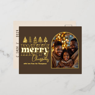 Mocha Truffel & Havermelk Kerstfoto Folie Feestdagen Briefkaart