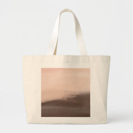 Mocha Watercolor Abstract Grote Tote Bag