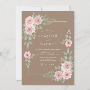 Mocha Whimsical Lente Bruiloft Kaart