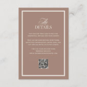 Mocha with Border | QR Code Wedding Guest Details Informatiekaartje (Voorkant)