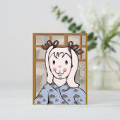 Mochi Année de la carte postale fille lapin (Debout devant)