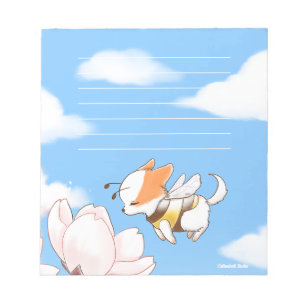 Mochi Bee Bumble Bee Doggy Puppy en Sakura Notitieblok