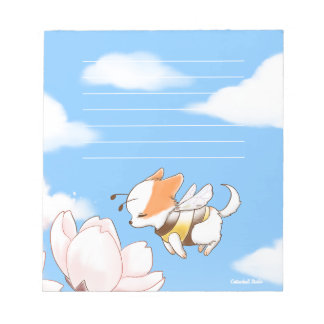 Mochi Bee Bumble Bee Doggy Puppy en Sakura Notitieblok