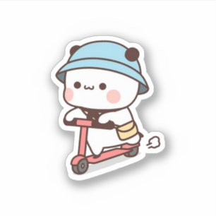 Mochi Brownie Beer Bike Riding Sticker