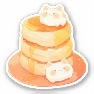 Mochi Cats en Japanse pluizige pannenkoeken Sticke Sticker