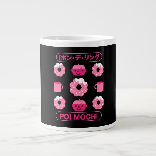 Mochi Donuts poi Mochi en koffie Extra Grote Beker (Voorkant)