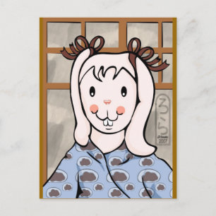Mochi Jaar van het Konijn Meisje Briefkaart