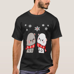 Mochi Peach Cat Goma Winter Love Valentijnse Lover T-shirt