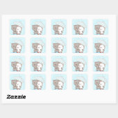 mochi-perzikkat vierkante sticker (Vel)