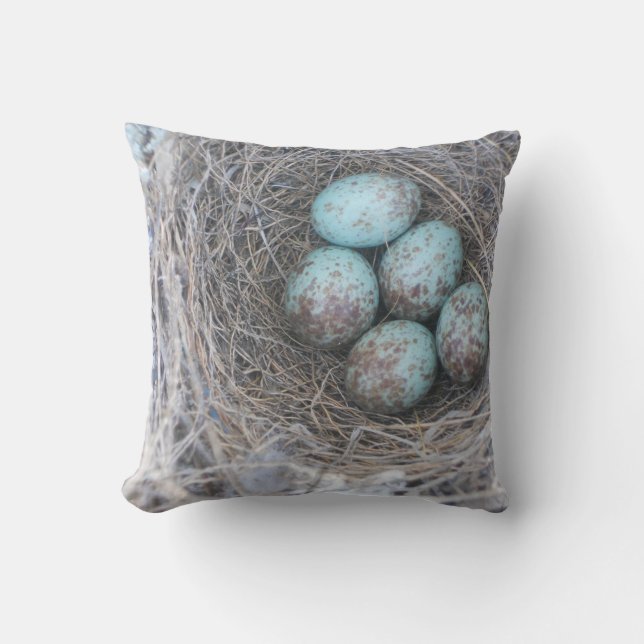 Mocking Bird Nest with Eggs Kussen (Voorkant)