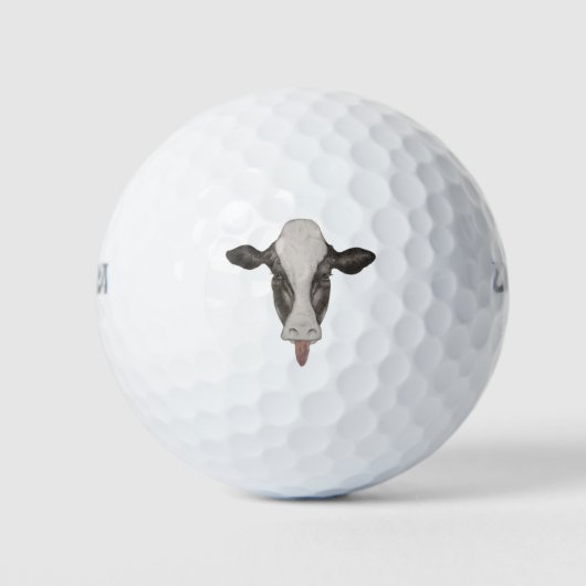 Mocking Koe Face Golf Balls Golfballen (Voorkant)