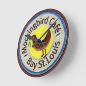 "mockingbird café" Clock Ronde Klok (Hoek)