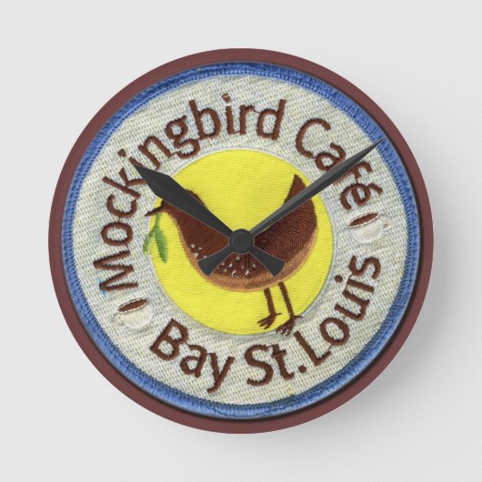 "mockingbird café" Clock Ronde Klok (Voorkant)