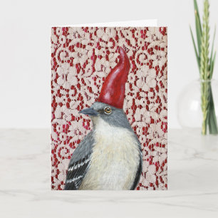 Mockingbird gnome sur dentelle Carte de Noël