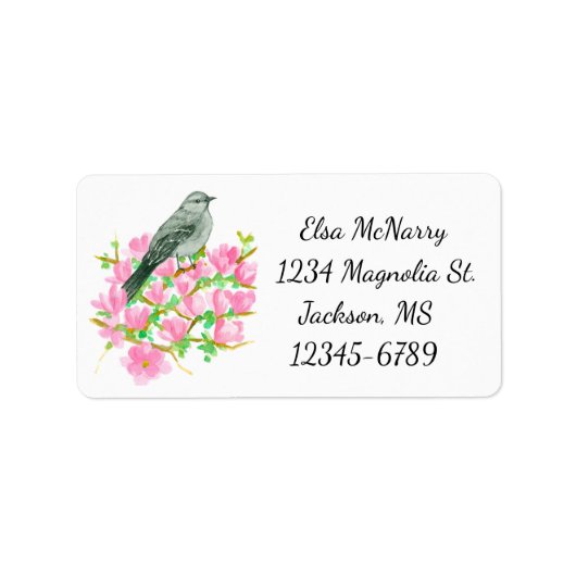 Mockingbird Magnolia Return Address Etiket (Voorkant)