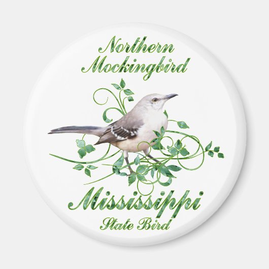 Mockingbird Mississippi State Bird Magneet (Voorkant)