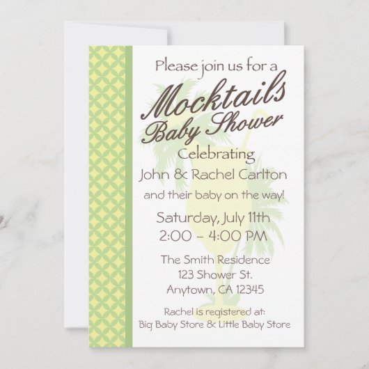 Mocktail Baby shower Invitation (N) Kaart (Voorkant)