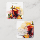 Mocktail Recept Virgin Mulled Wine Party Favor Notitiekaartje (Voorkant / Achterkant)
