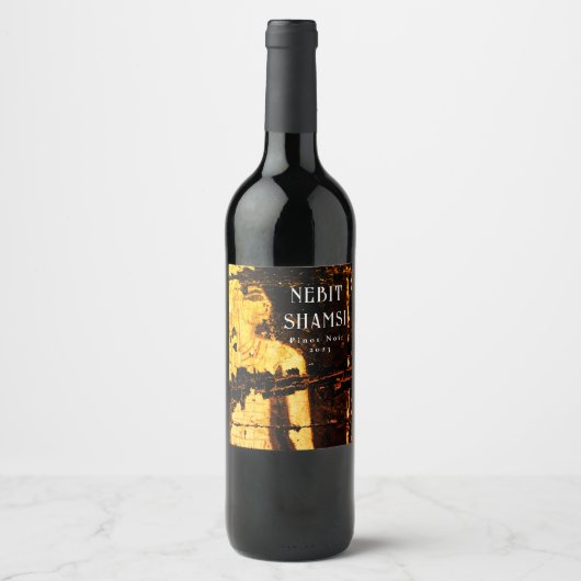 Mockup Ancient Egypt Custom Gold Wine Labs Wijn Etiket (Voorkant)