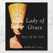 Mockup Ancient Egypt Nefertiti Custom Wine Labs Wijn Etiket (Enkel label)