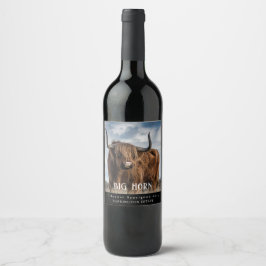 Mockup Big Horn Cattle Custom Wine Labels Wijn Etiket