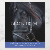 Mockup Black Horse Western Custom Wine Étiquettes (Étiquettes simples)