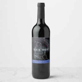 Mockup Black Horse Westerne aangepaste waslabels Wijn Etiket