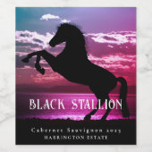 Mockup Black Stallion Étiquettes de vin personnali (Étiquettes simples)