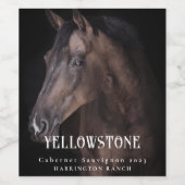 Mockup Cheval Equine Western Custom Vins Étiquette (Étiquettes simples)