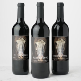 Mockup Cheval sauvage Western Étiquettes de vin pe