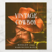 Mockup  Cowboy Westerne Rustige wijnlabels Wijn Etiket (Enkel label)