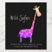 Mockup Giraffe Wild Safari Étiquettes de vin perso (Étiquettes simples)