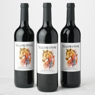 Mockup Horse Design Étiquettes de vin personnalisé