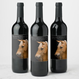 Mockup Horse Equine Western Eigen waslabels Wijn Etiket
