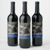 Mockup Moose Mountain Étiquettes de vin personnali (Bouteilles)