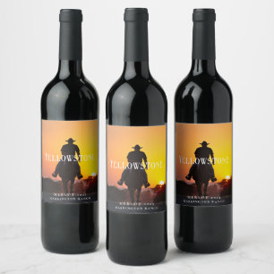 Mockup oude Westerne Cowboy aangepaste wijnlabels Wijn Etiket