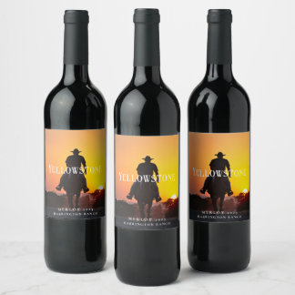Mockup oude Westerne Cowboy aangepaste wijnlabels Wijn Etiket