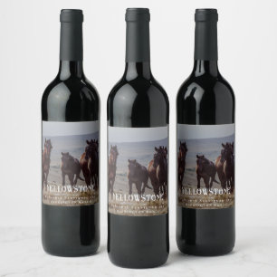 Mockup-paarden Westerne aangepaste wijnlabels Wijn Etiket