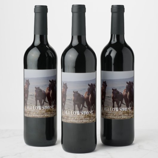Mockup-paarden Westerne aangepaste wijnlabels Wijn Etiket (Flessen)