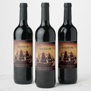 Mockup Pirate Ship Custom Wine Labels Wijn Etiket