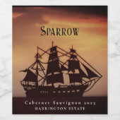 Mockup Pirate Ship Étiquettes de vin personnalisés (Étiquettes simples)