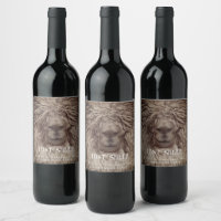 Mockup Portrait de mouton laineux Étiquettes de vi
