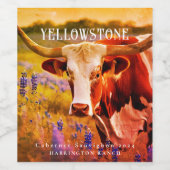 Mockup Ranch Rustic Longhorn Étiquettes de vin per (Étiquettes simples)